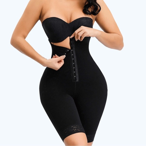 High Waist Curve Enhancing Tummy Control Shapewear with Lace Trim - Picture 7 of 8